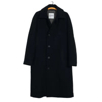 Sigurd, Long Lined Wool Coat, Solid Black-Jakker-Hansen Garments-Motorious Copenhagen