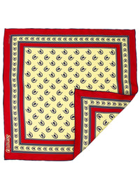 Silk Bandana, Maroon/Navy/Sandstone yellow-Halstørklæder-Sneum-Motorious Copenhagen