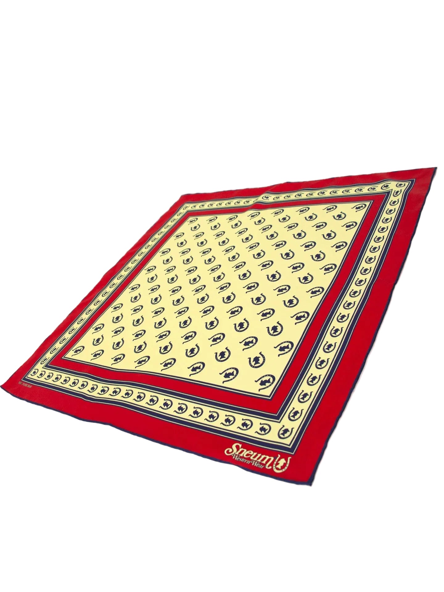 Silk Bandana, Maroon/Navy/Sandstone yellow-Halstørklæder-Sneum-Motorious Copenhagen