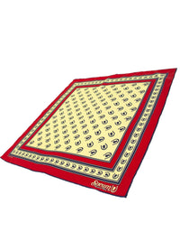 Silk Bandana, Maroon/Navy/Sandstone yellow-Halstørklæder-Sneum-Motorious Copenhagen