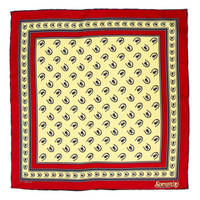 Silk Bandana, Maroon/Navy/Sandstone yellow-Halstørklæder-Sneum-Motorious Copenhagen