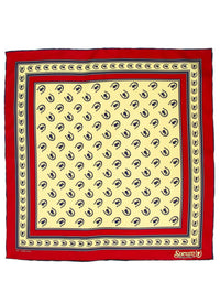 Silk Bandana, Maroon/Navy/Sandstone yellow-Halstørklæder-Sneum-Motorious Copenhagen