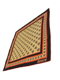 Silk Bandana, Tan/Vermillion Red/Dark Brown-Halstørklæder-Sneum-Motorious Copenhagen