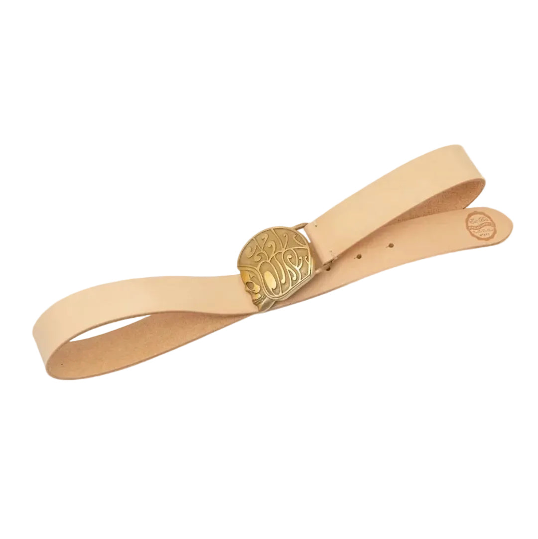 Skull Logo Belt, Natural-Bælter-Eat Dust-Motorious Copenhagen