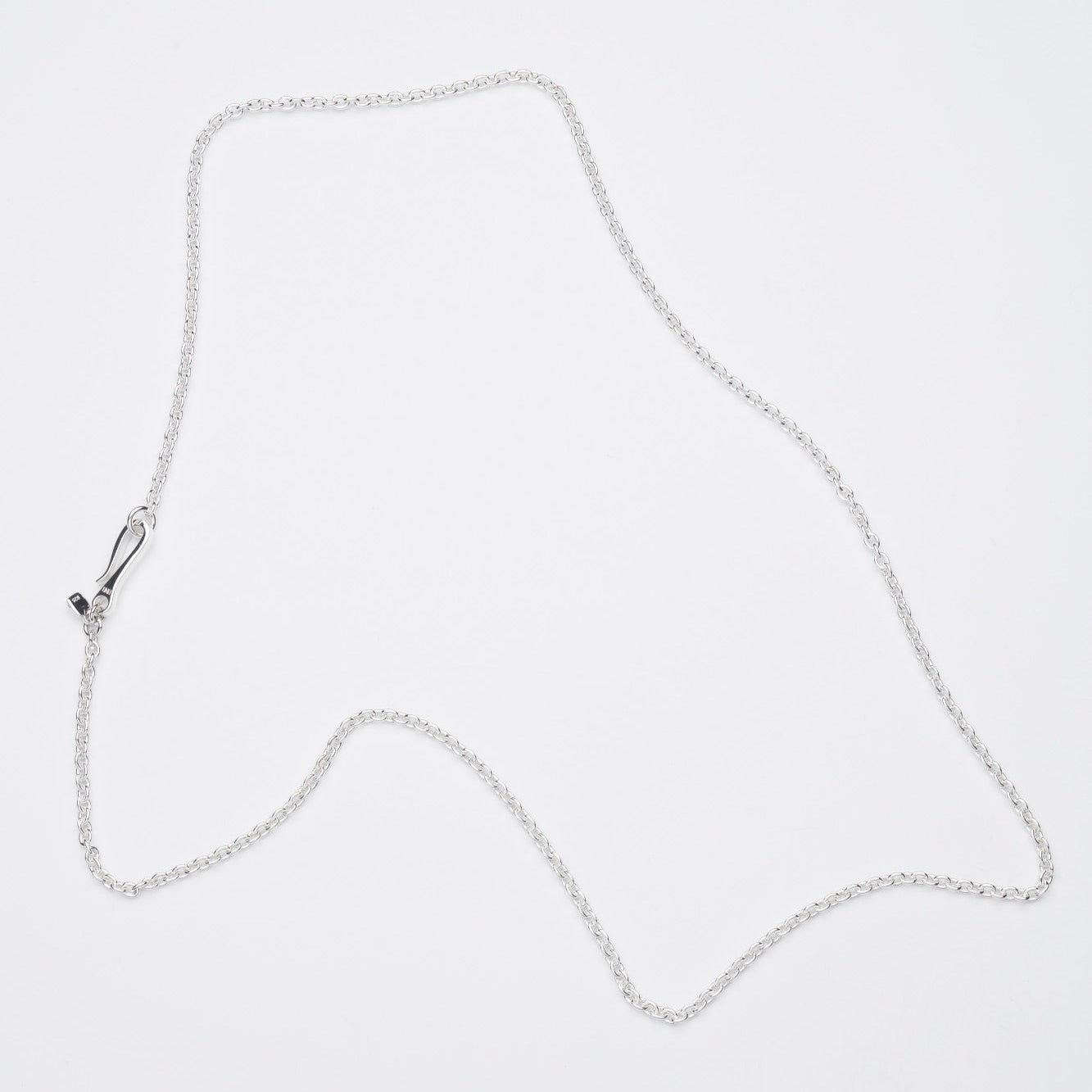 Small Anchor Chain Hook Necklace, Silver-Ringe og Halskæder-O.P. Jewellery-Motorious Copenhagen