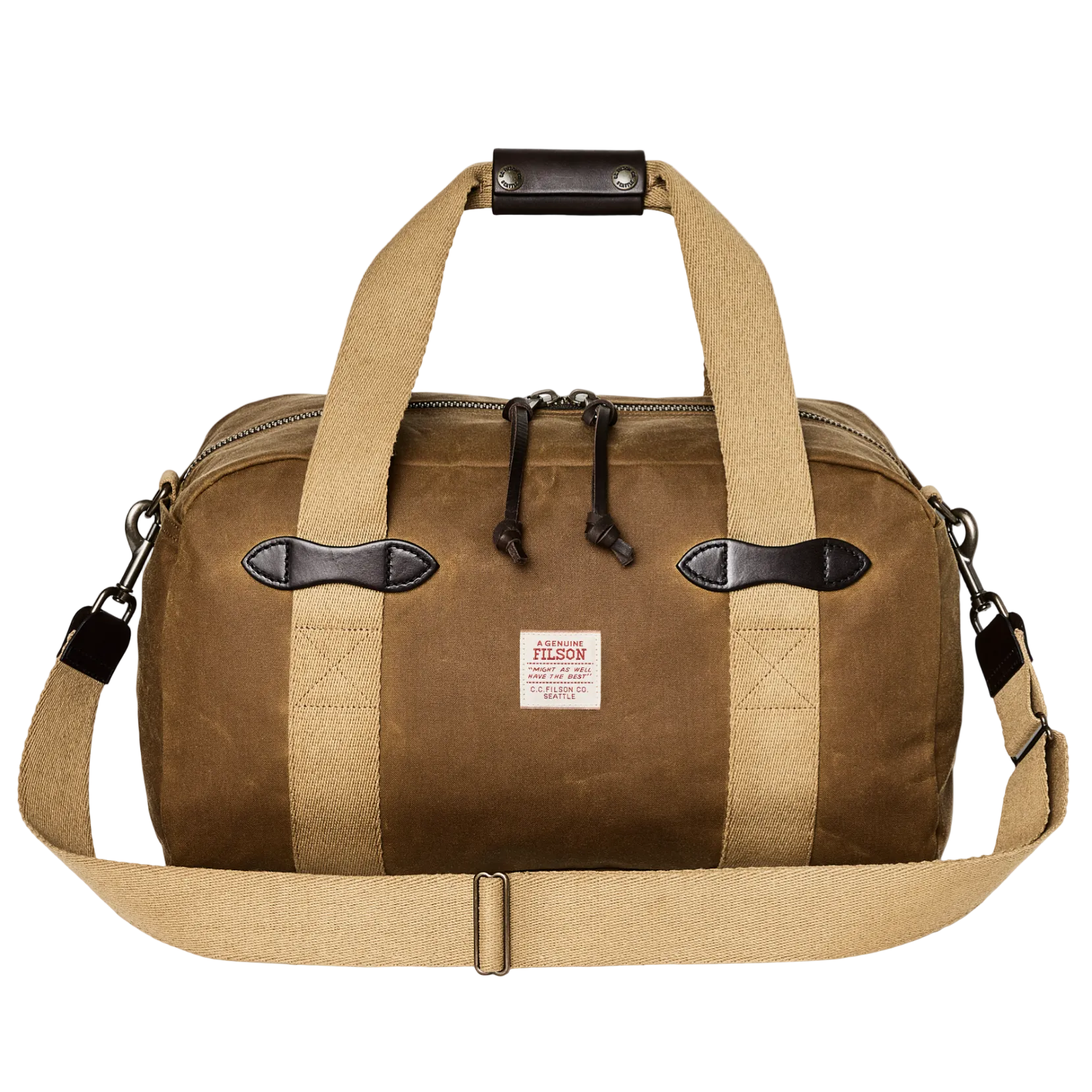 Small Tin Cloth Duffle Bag, Dark Tan-Tasker-Filson 1897-Motorious Copenhagen