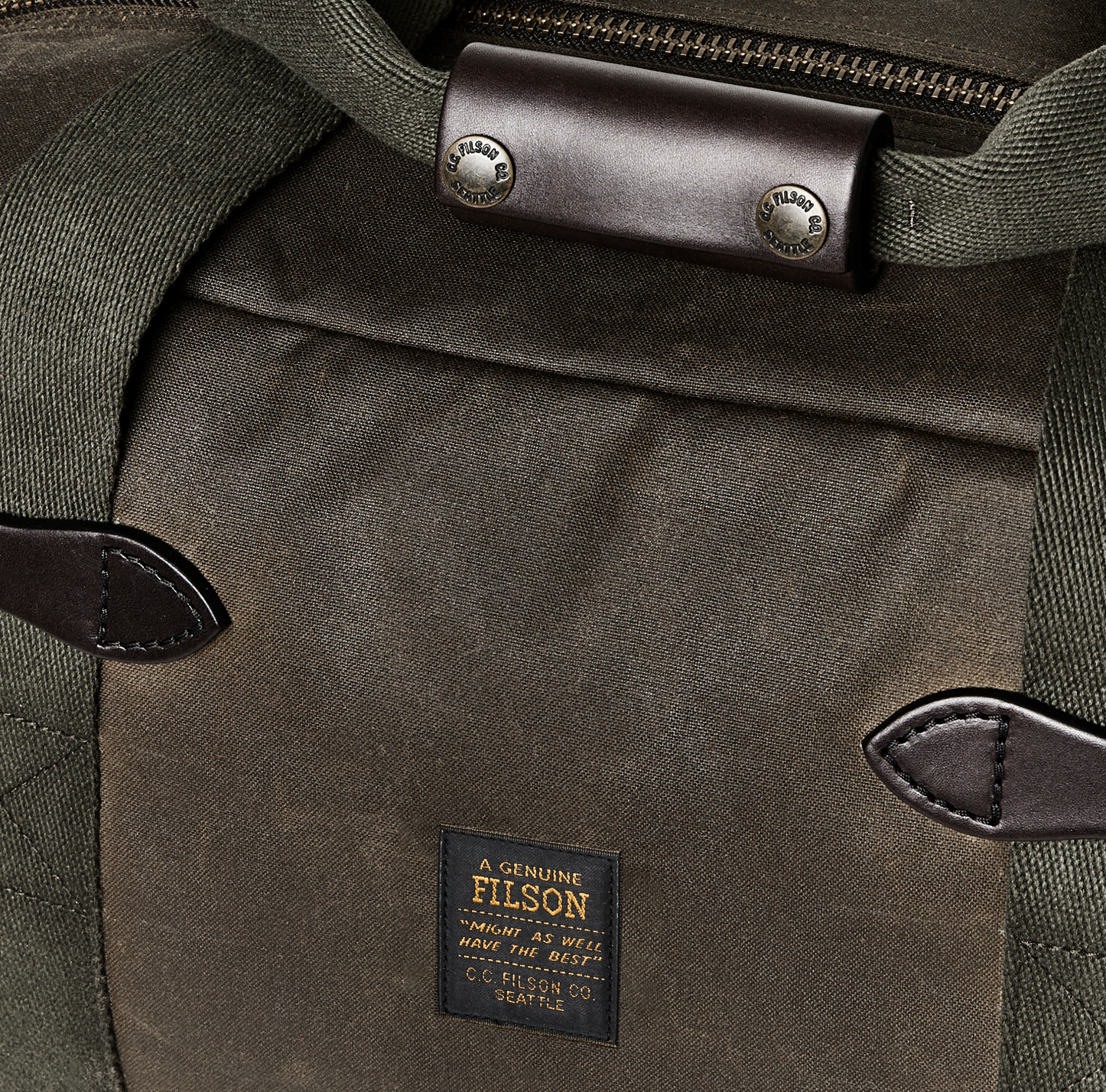 Small Tin Cloth Duffle Bag, Otter Green-Tasker-Filson 1897-Motorious Copenhagen