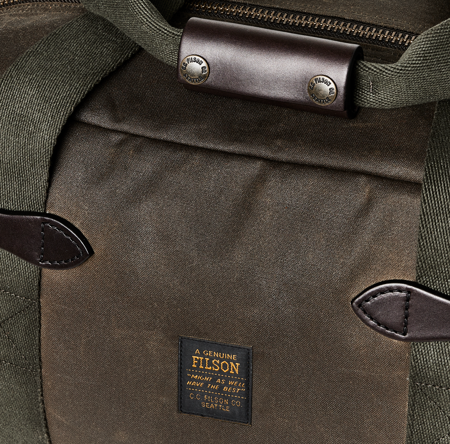 Small Tin Cloth Duffle Bag, Otter Green-Tasker-Filson 1897-Motorious Copenhagen