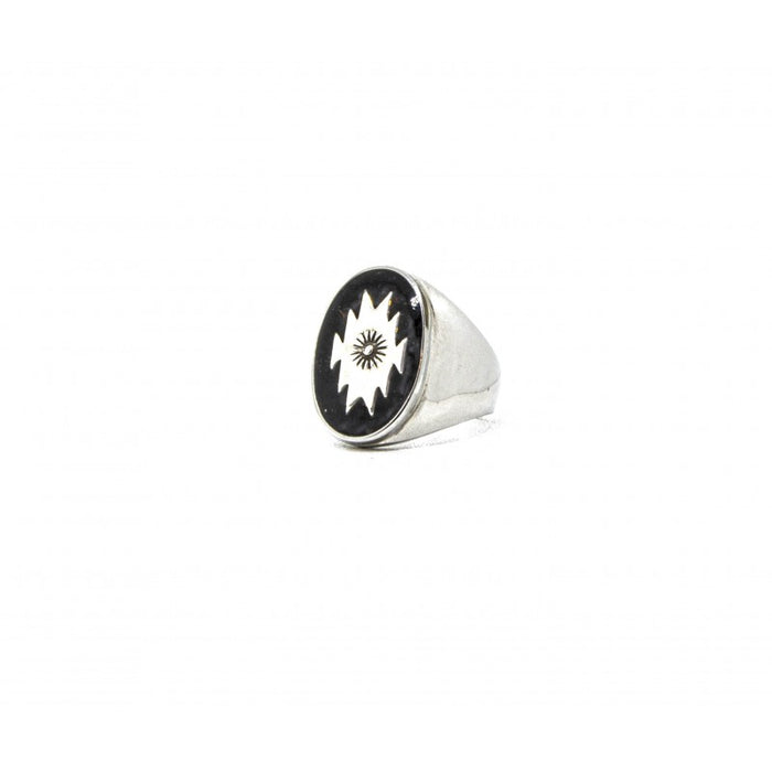 Southwestern Signet Ring, Black Enamel-Ringe og Halskæder-Black Pearl Creations-Motorious Copenhagen
