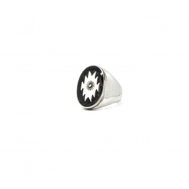 Southwestern Signet Ring, Black Enamel-Ringe og Halskæder-Black Pearl Creations-Motorious Copenhagen