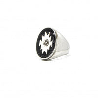 Southwestern Signet Ring, Black Enamel-Ringe og Halskæder-Black Pearl Creations-Motorious Copenhagen