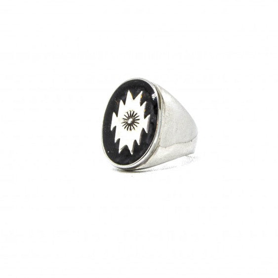 Southwestern Signet Ring, Black Enamel-Ringe og Halskæder-Black Pearl Creations-Motorious Copenhagen
