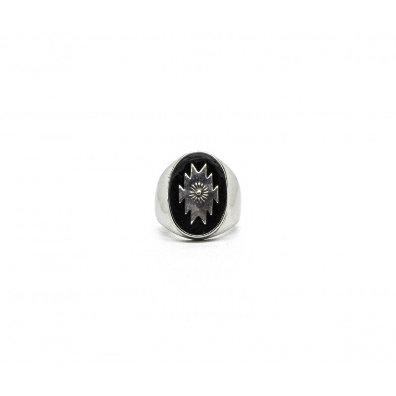 Southwestern Signet Ring, Black Enamel-Ringe og Halskæder-Black Pearl Creations-Motorious Copenhagen