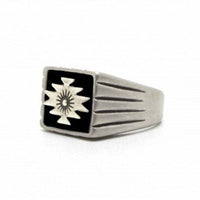 Southwestern pewter ring, Black Enamel-Ringe og Halskæder-Black Pearl Creations-Motorious Copenhagen