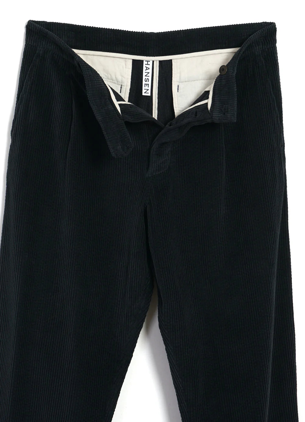 Sune, Pleated Classic Trousers, Dusty Black-Bukser-Hansen Garments-Motorious Copenhagen
