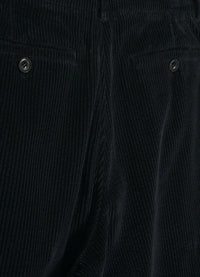 Sune, Pleated Classic Trousers, Dusty Black-Bukser-Hansen Garments-Motorious Copenhagen