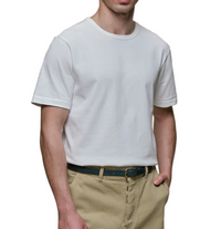 T-Shirt, Mid-Century Machine Refined Fit, White-T-shirts-Merz b. Schwanen-Motorious Copenhagen