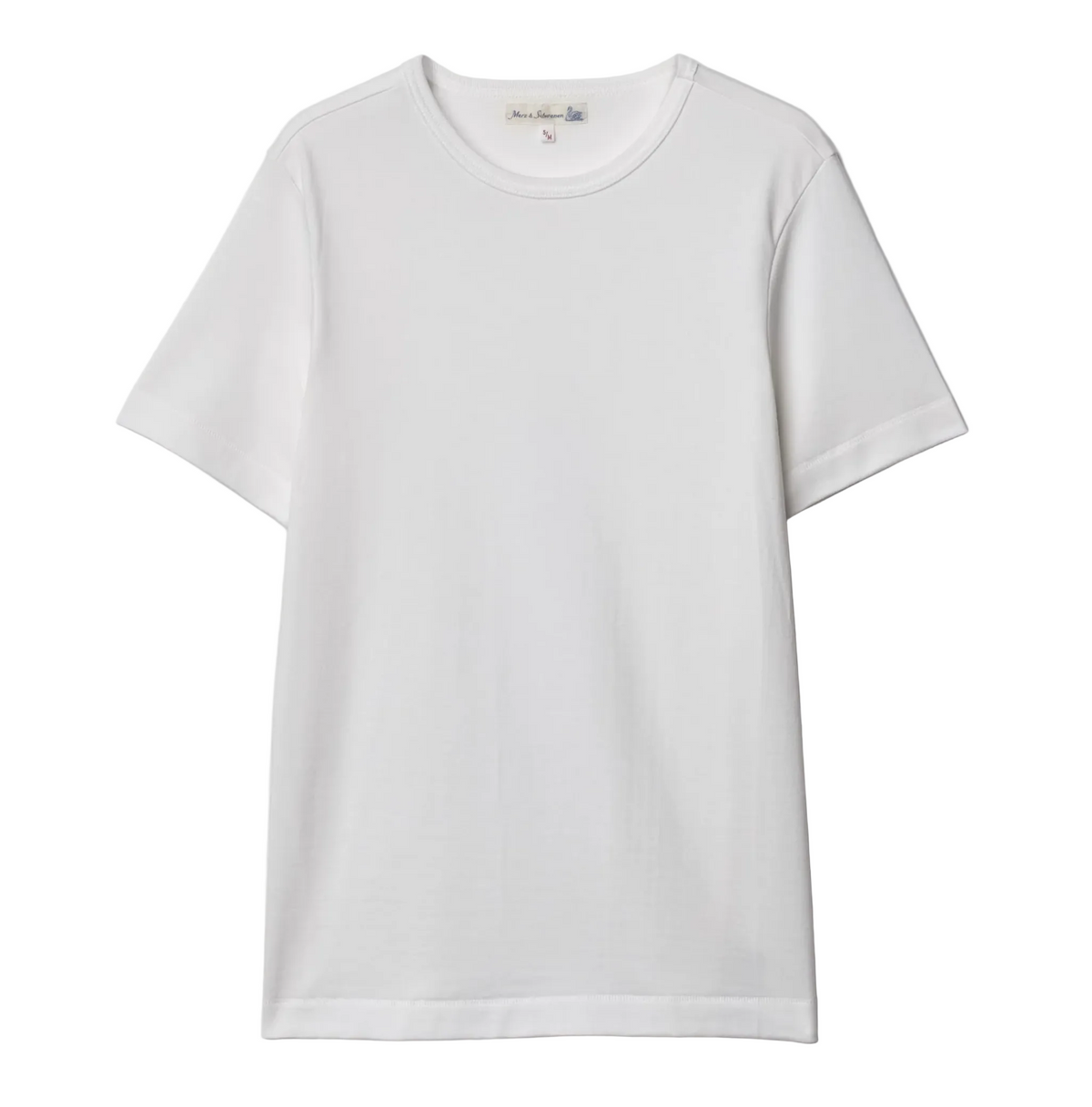T-Shirt, Mid-Century Machine Refined Fit, White-T-shirts-Merz b. Schwanen-Motorious Copenhagen