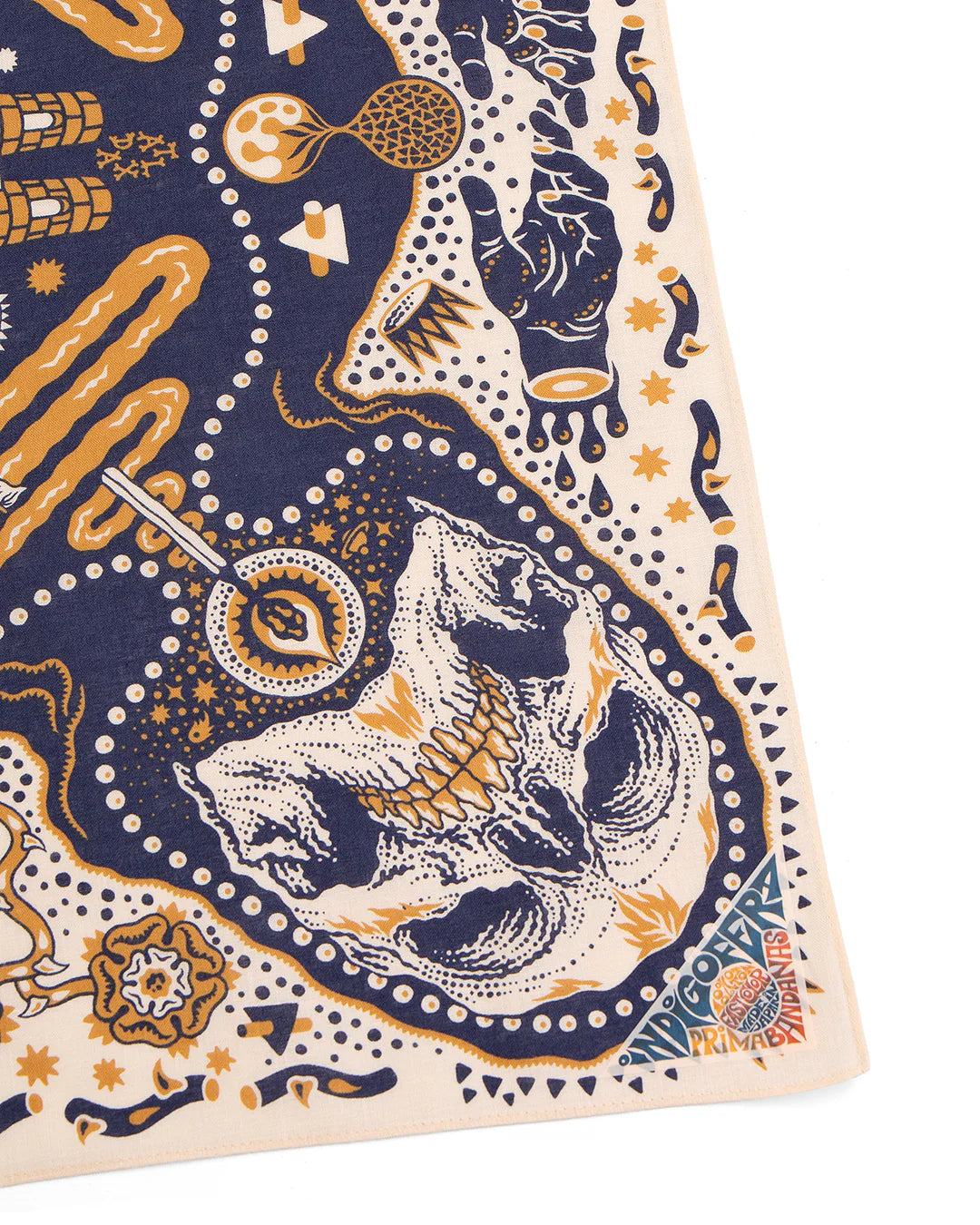 Tarot XIII Bandana, Offwhite/Blue-Halstørklæder-IndigoFera-Motorious Copenhagen