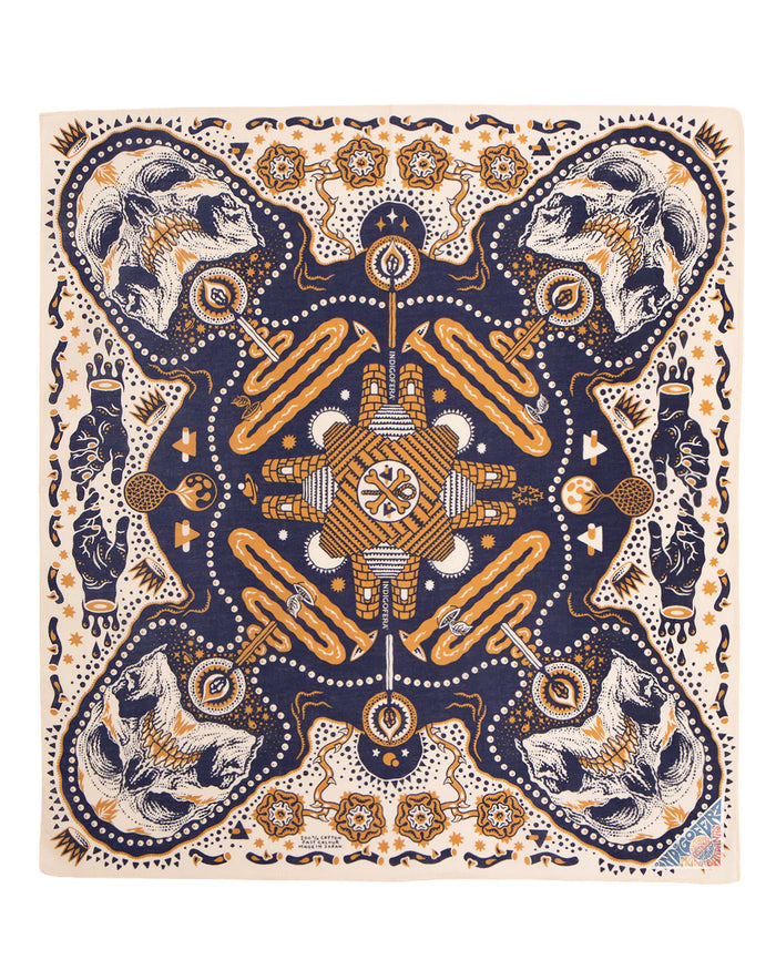 Tarot XIII Bandana, Offwhite/Blue-Halstørklæder-IndigoFera-Motorious Copenhagen