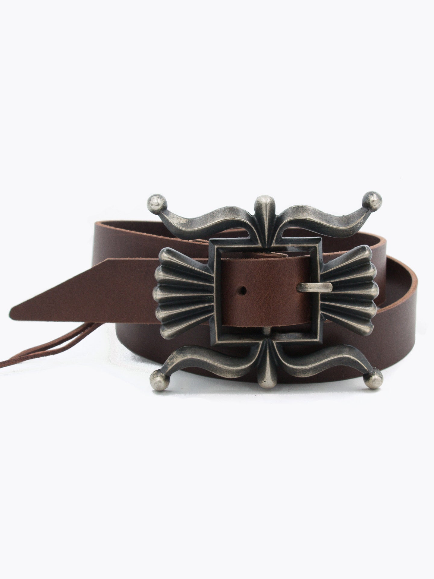 The Navajo belt, Vintage Brown, Brass and Silver-Bælter-Sneum-Motorious Copenhagen