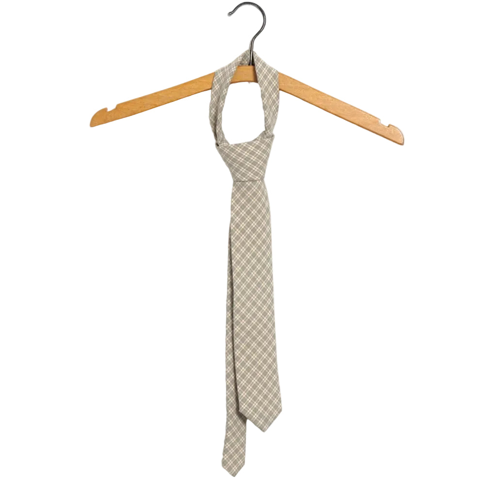 Tie, Olive Checks-Skjorter-Hansen Garments-Motorious Copenhagen