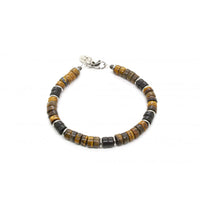 Tiger Eye Heishi Bracelet, Brown/Black-Ringe og Halskæder-Black Pearl Creations-Motorious Copenhagen