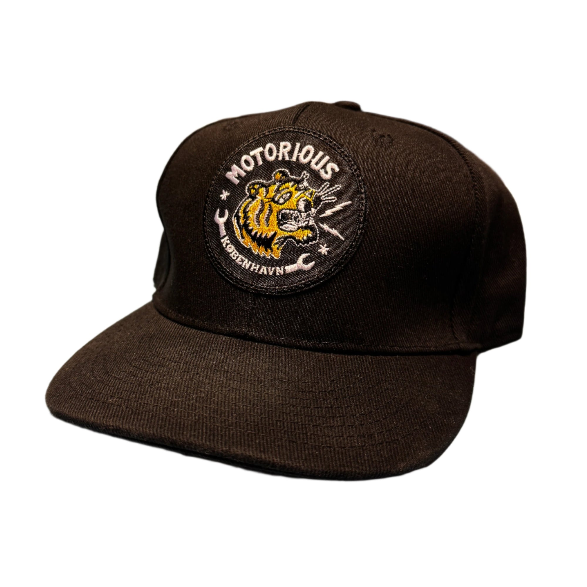 Tiger six-panel Cap, Black/Black-Hatte og Caps-Motorious Copenhagen-Motorious Copenhagen
