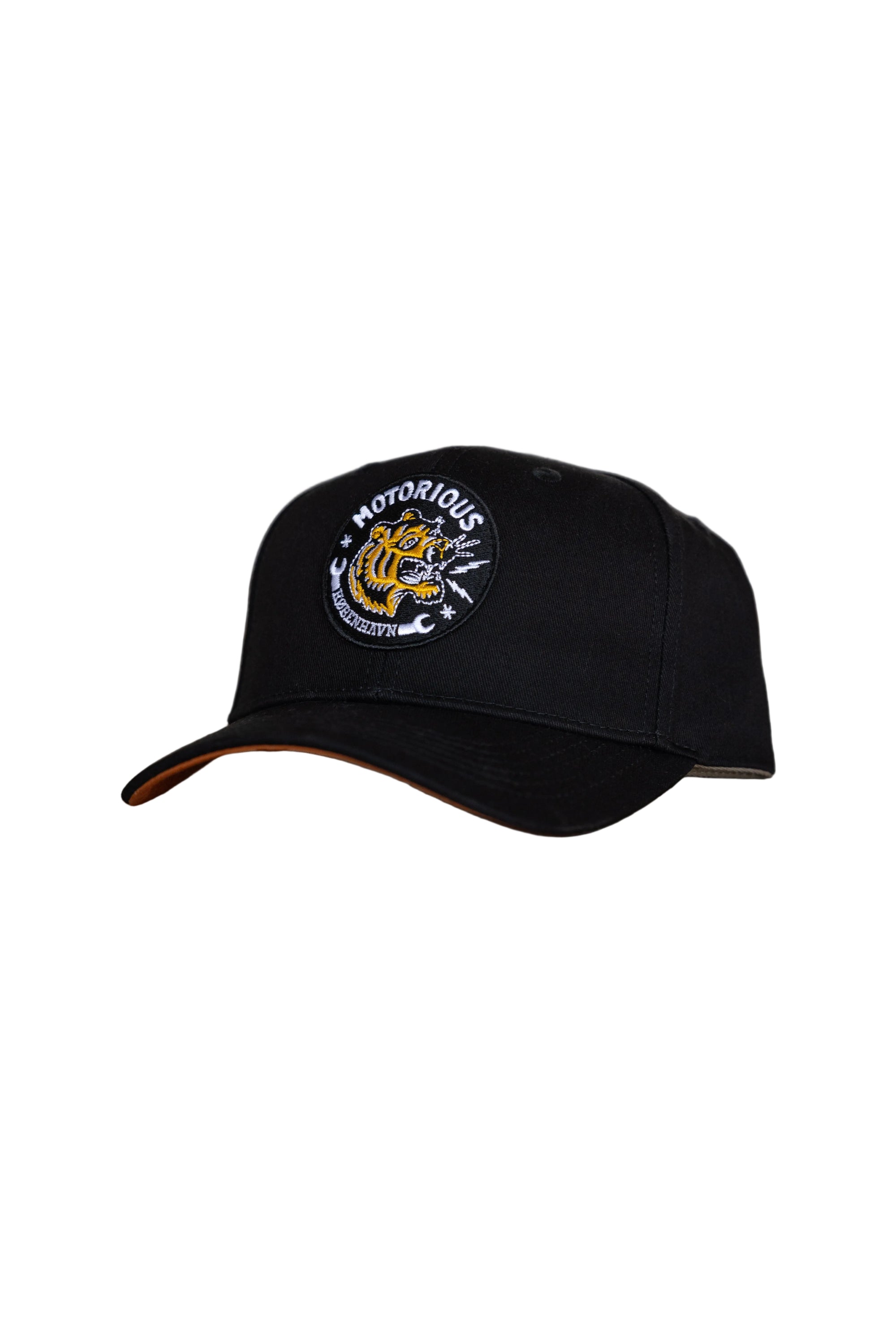 Tiger six-panel Cap, Black/Black-Hatte og Caps-Motorious Copenhagen-Motorious Copenhagen