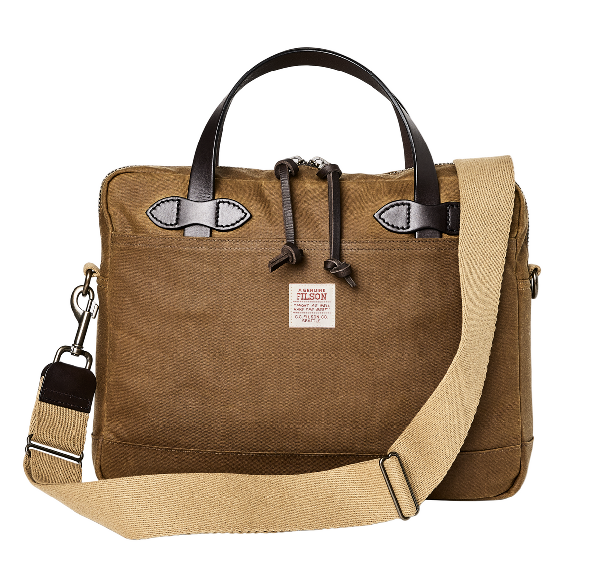 Tin Cloth Compact Briefcase, Dark Tan-Tasker-Filson 1897-Motorious Copenhagen