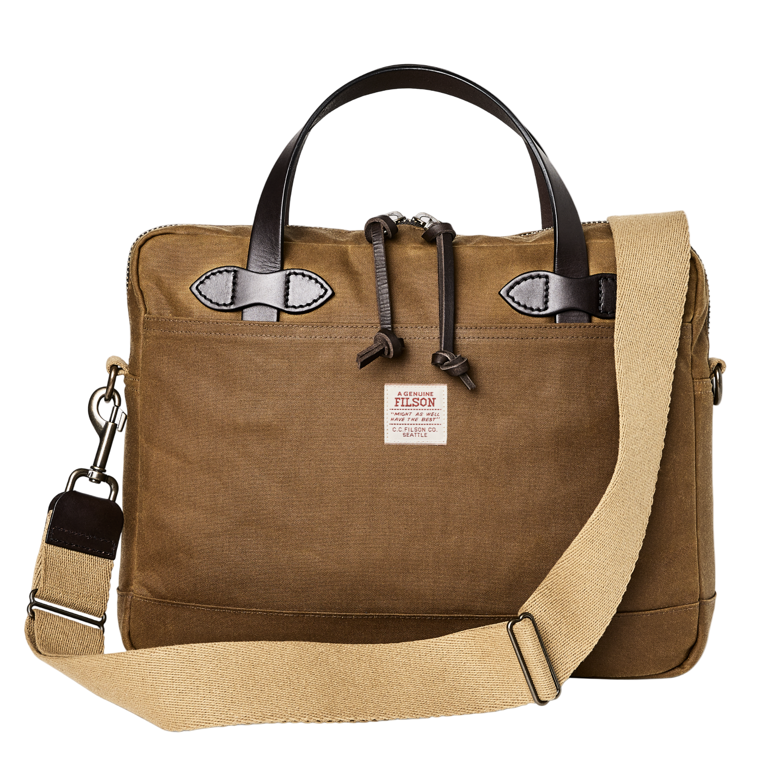 Tin Cloth Compact Briefcase, Dark Tan-Tasker-Filson 1897-Motorious Copenhagen