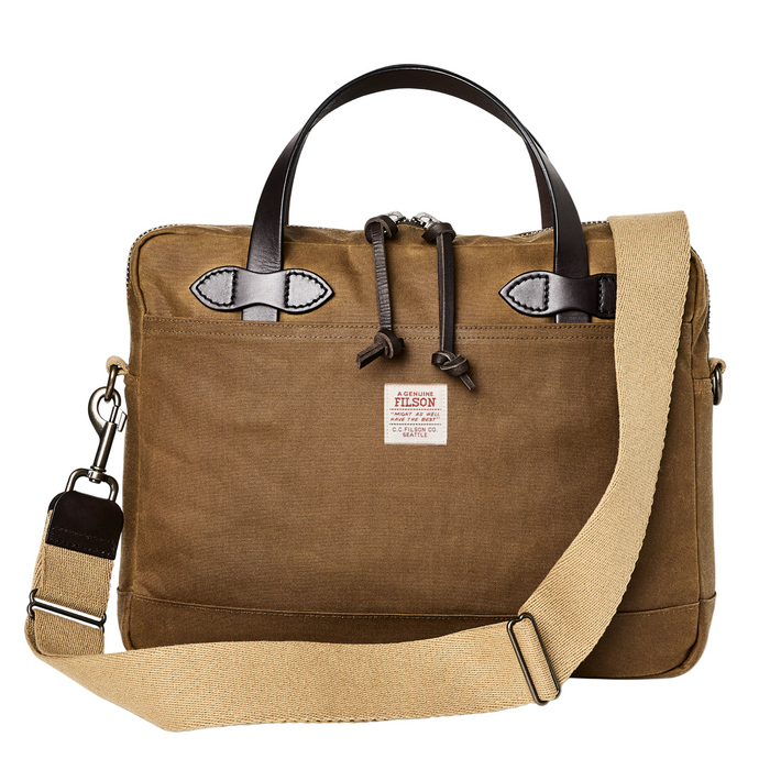 Tin Cloth Compact Briefcase, Dark Tan-Tasker-Filson 1897-Motorious Copenhagen