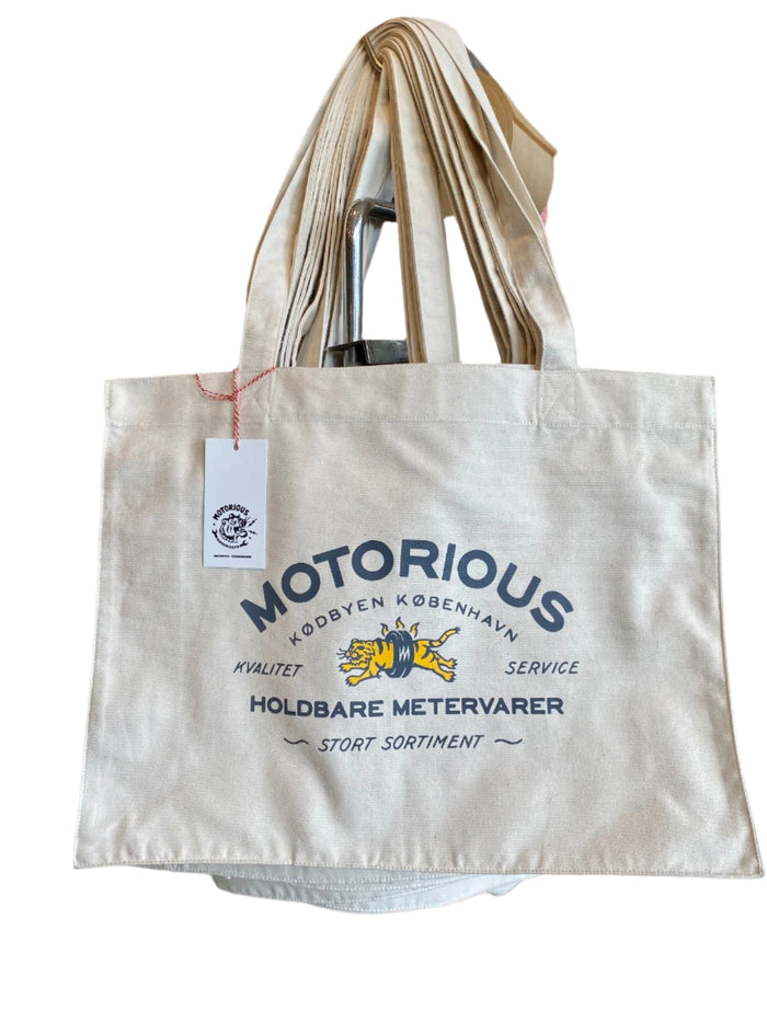 "Tire-Tiger" Motorious Tote Bag, Large, Off-white-Tasker-Motorious Copenhagen-Motorious Copenhagen