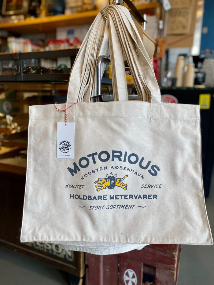 "Tire-Tiger" Motorious Tote Bag, Large, Off-white-Tasker-Motorious Copenhagen-Motorious Copenhagen