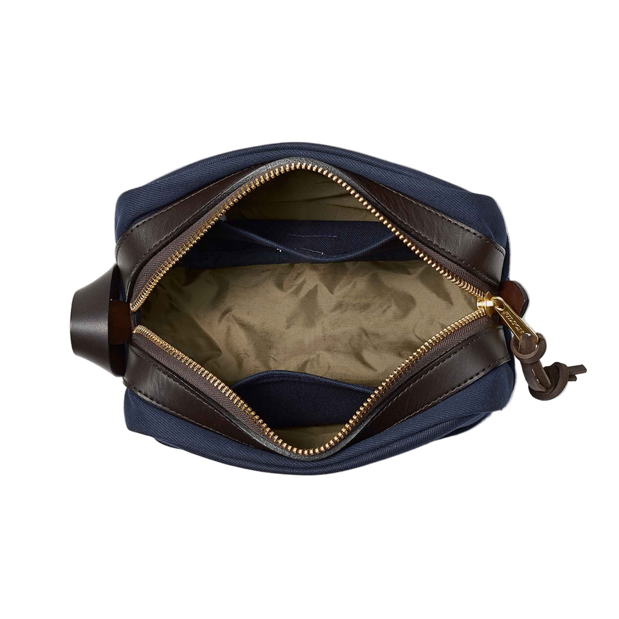 Filson Tasker Travel Kit, Rugged Twill/Leather, Navy