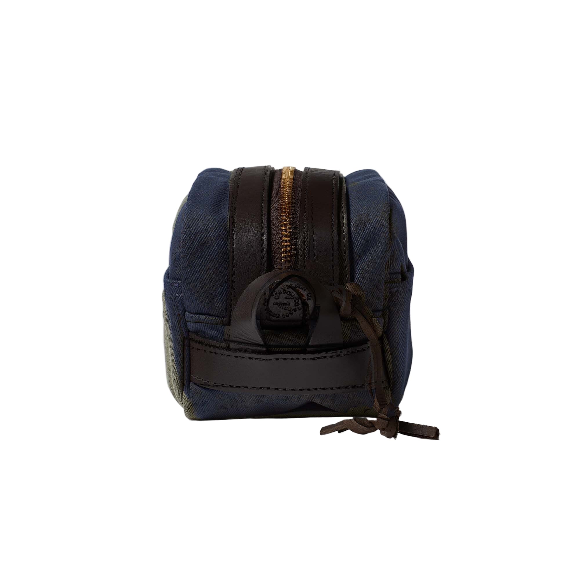 Filson Tasker Travel Kit, Rugged Twill/Leather, Navy
