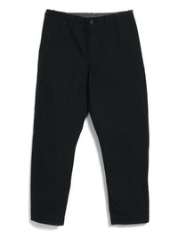 Trygve, Wide Cut Cropped Trousers, Black Canvas-Bukser-Hansen Garments-Motorious Copenhagen