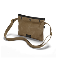 Vintage Canvas Sacocht Shoulder Bag, Waxed, Sand-Tasker-Croots England-Motorious Copenhagen