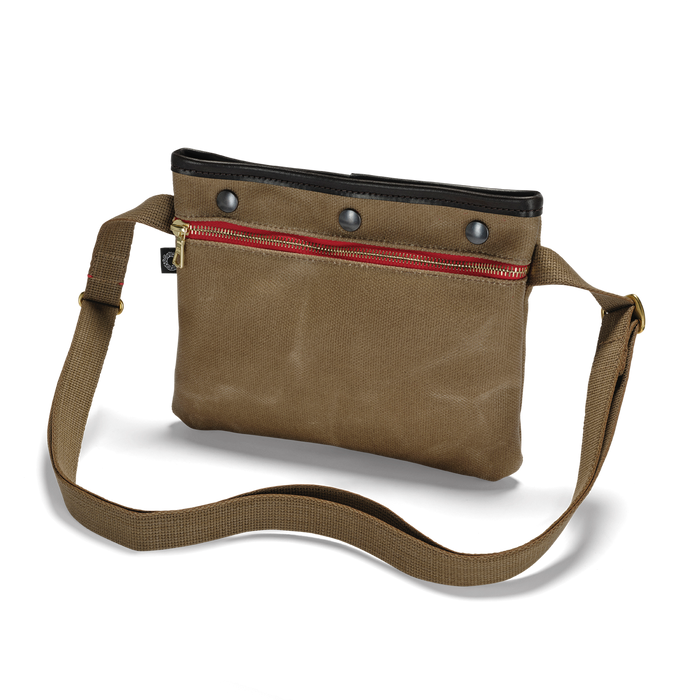 Vintage Canvas Sacocht Shoulder Bag, Waxed, Sand-Tasker-Croots England-Motorious Copenhagen