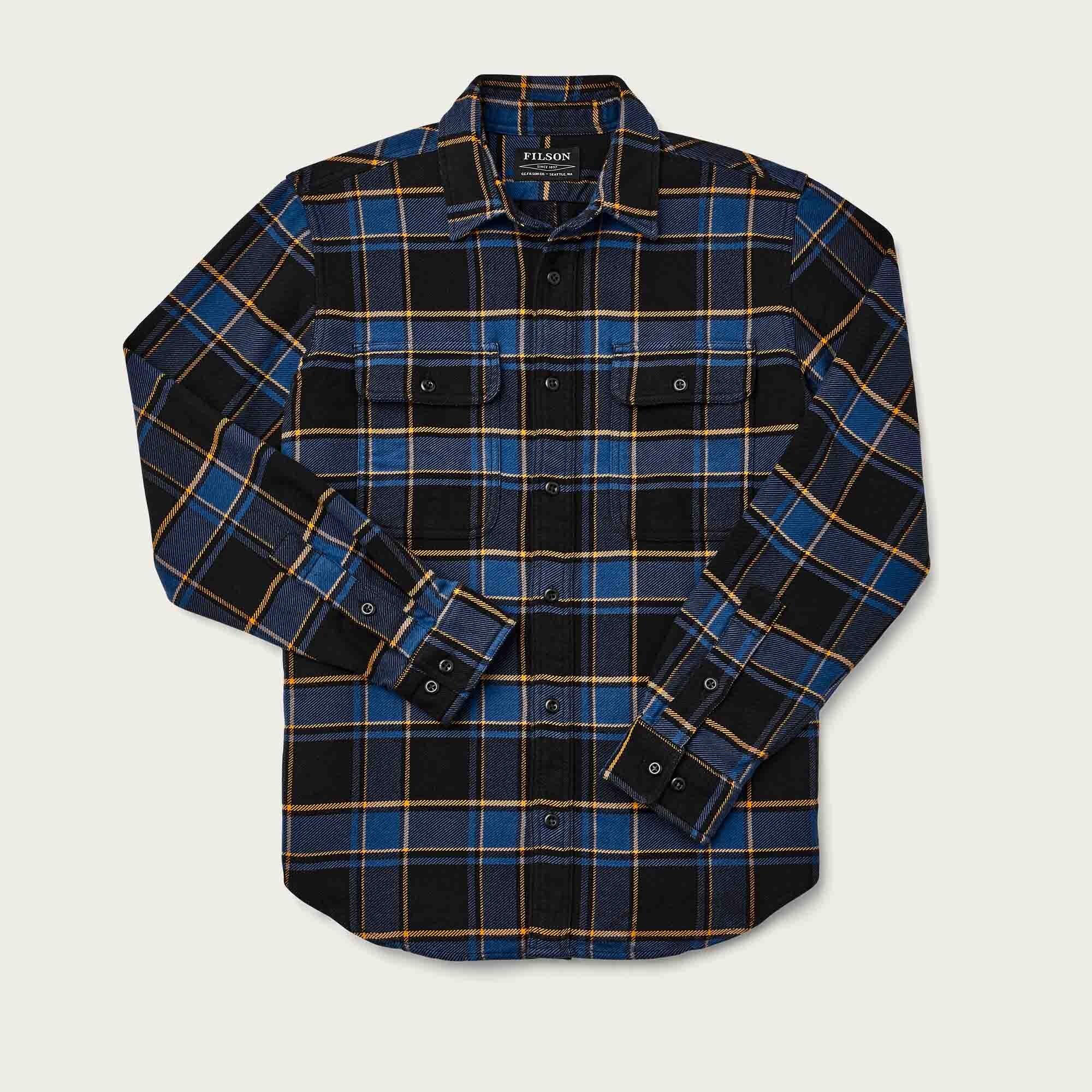 Vintage Flannel Work Shirt, Cobalt / Black Plaid-Skjorter-Filson 1897-Motorious Copenhagen