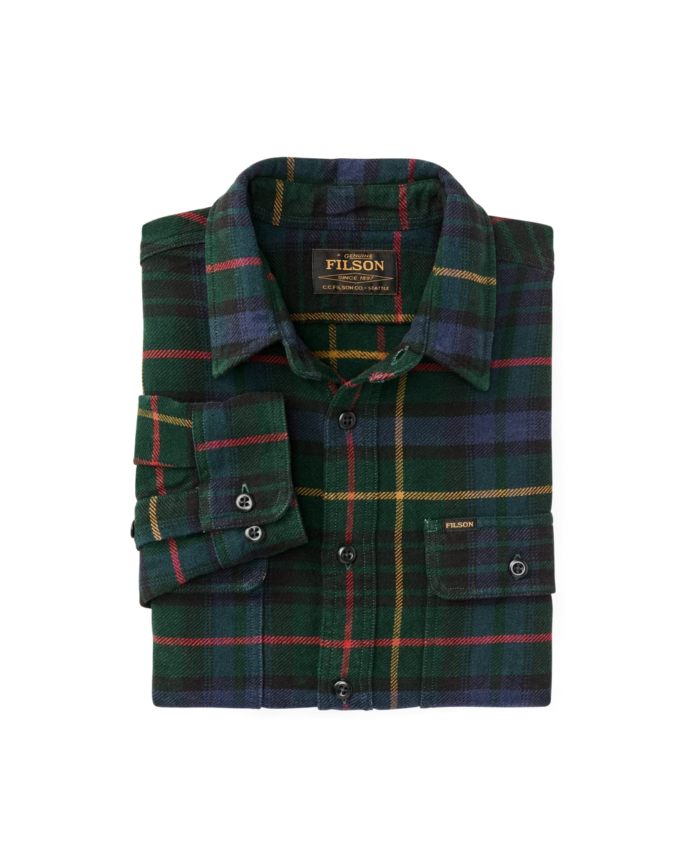 Vintage Flannel Work Shirt, Green/Navy-Skjorter-Filson 1897-Motorious Copenhagen