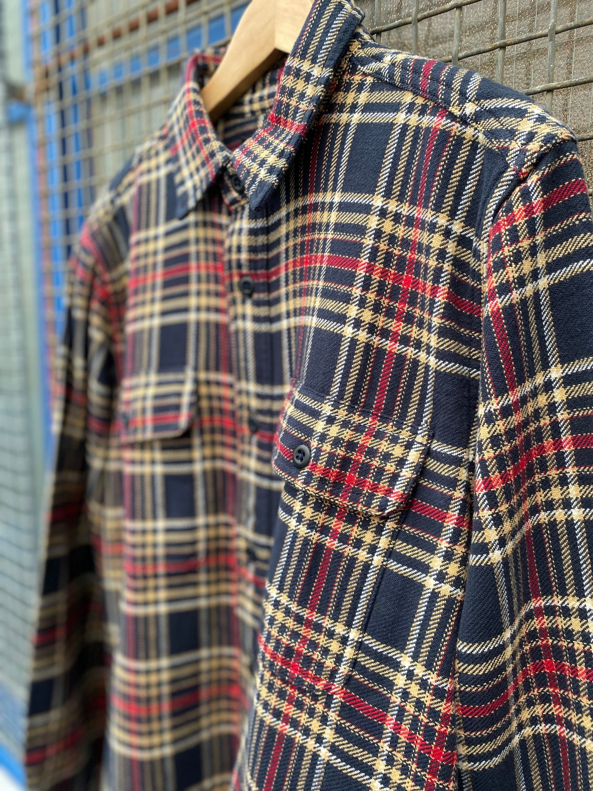 Vintage Flannel Work Shirt, Navy/Ivory/Red-Skjorter-Filson 1897-Motorious Copenhagen