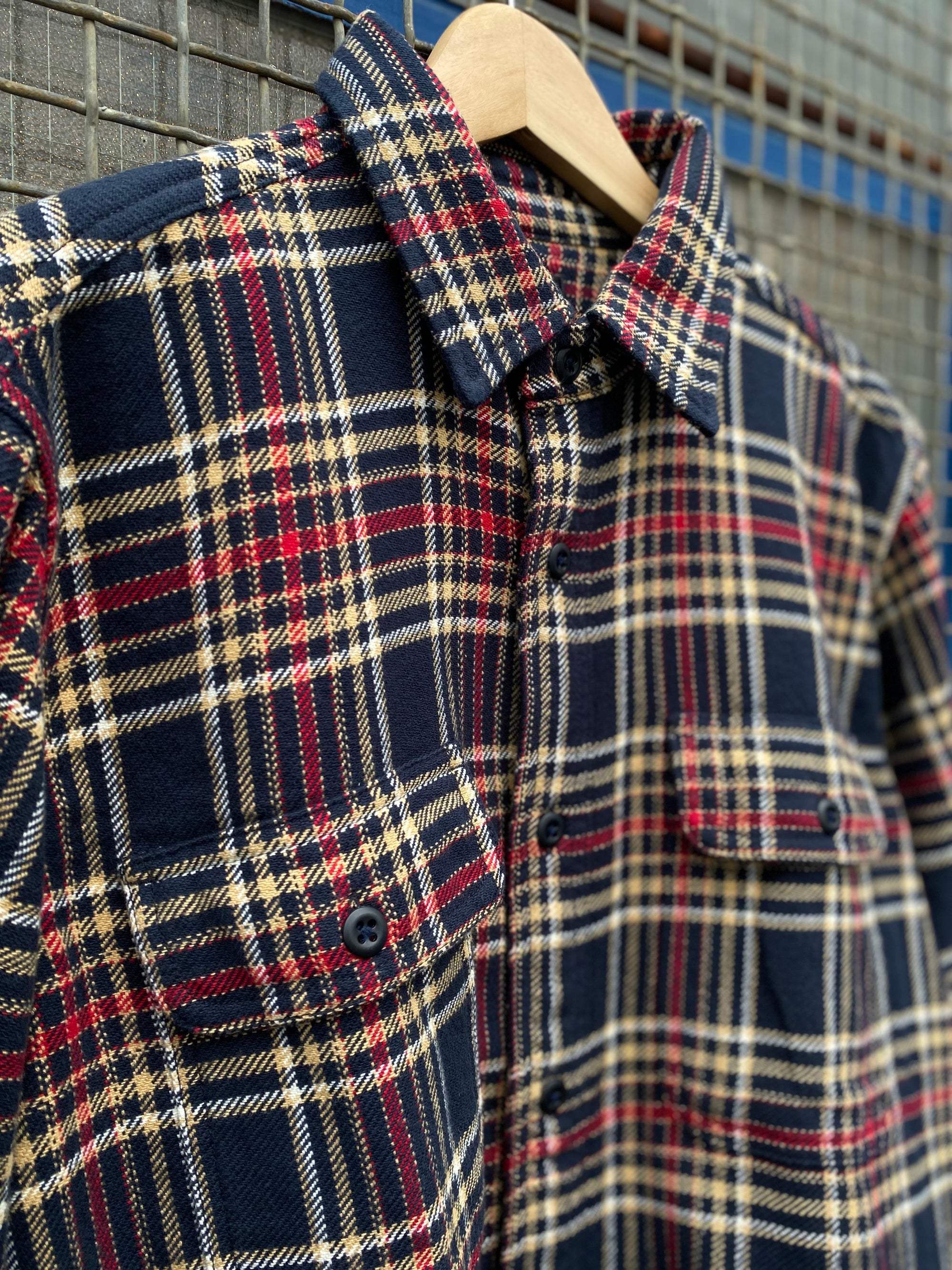 Vintage Flannel Work Shirt, Navy/Ivory/Red-Skjorter-Filson 1897-Motorious Copenhagen