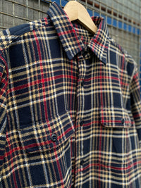 Vintage Flannel Work Shirt, Navy/Ivory/Red-Skjorter-Filson 1897-Motorious Copenhagen