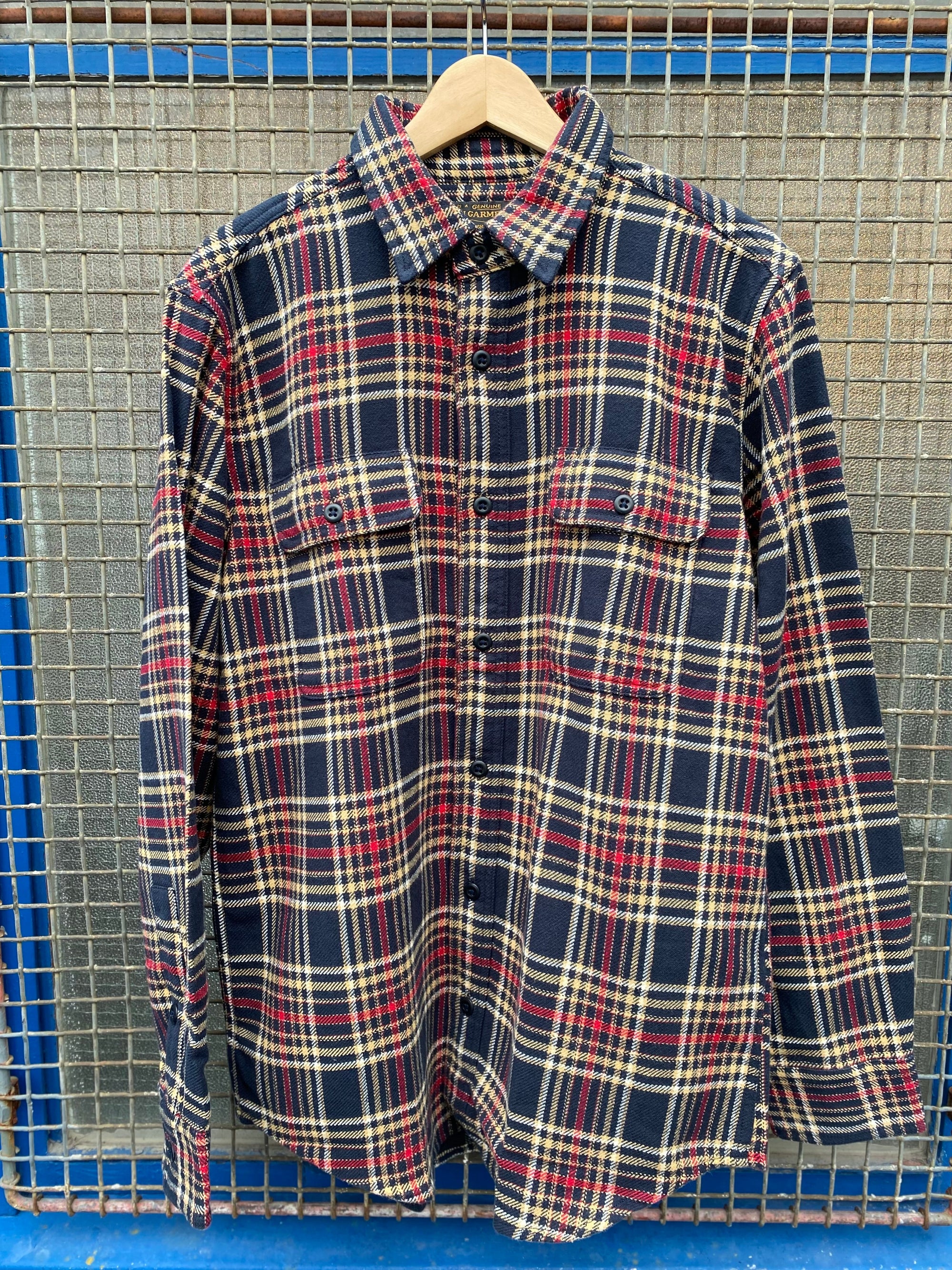 Vintage Flannel Work Shirt, Navy/Ivory/Red-Skjorter-Filson 1897-Motorious Copenhagen
