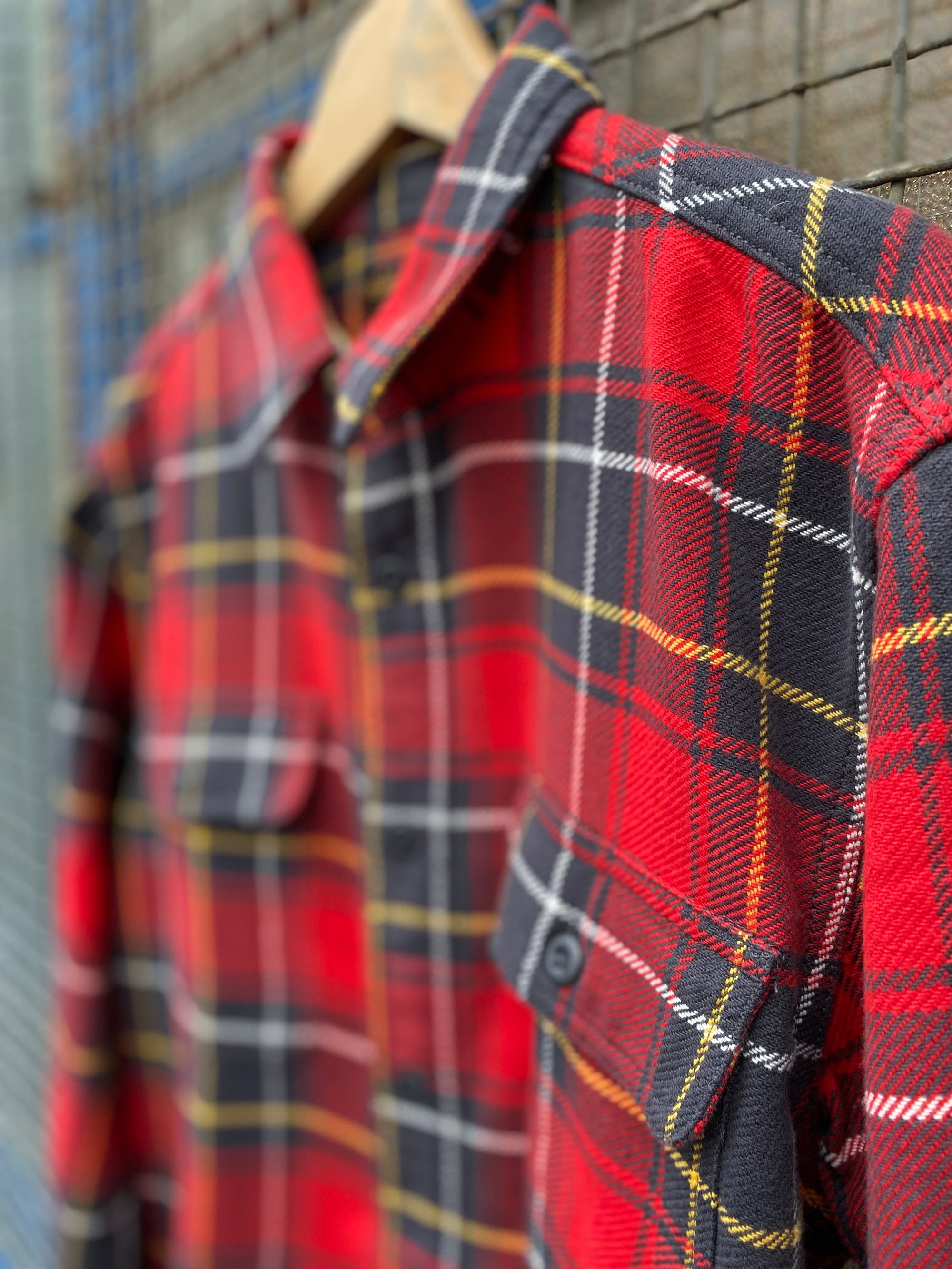 Vintage Flannel Work Shirt, Red/Charcoal Plaid-Skjorter-Filson 1897-Motorious Copenhagen