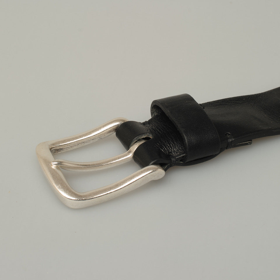 Vintage Flintholm, 40mm leather belt, Black-Bælter-Baunbaek og Lyn-Motorious Copenhagen
