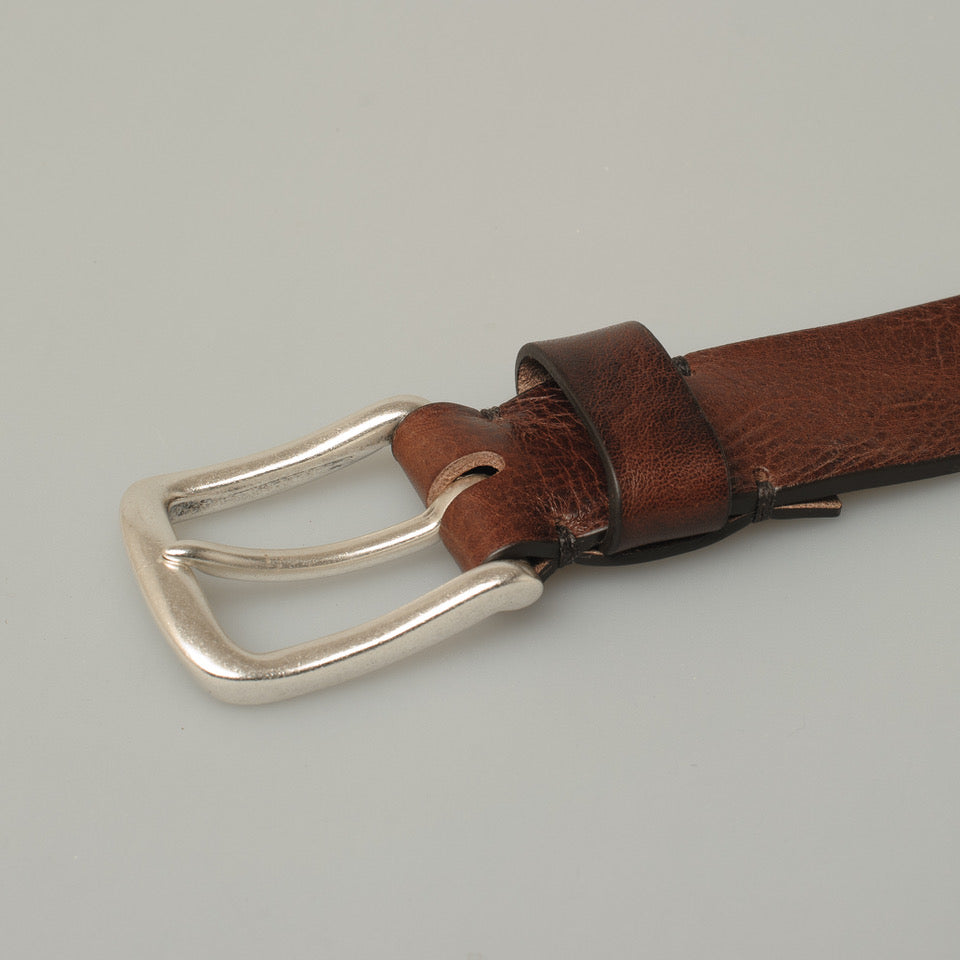 Vintage Flintholm, 40mm leather belt, Brown-Bælter-Baunbaek og Lyn-Motorious Copenhagen