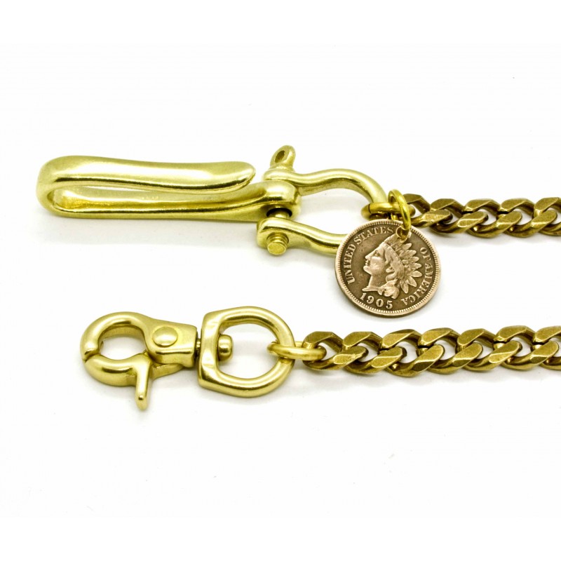 Wallet Chain, "Curb chain", Solid brass-Ringe og Halskæder-Black Pearl Creations-Motorious Copenhagen