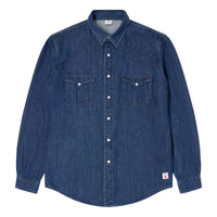 Western Shirt, Blue, Dark Used-Skjorter-Edwin-Motorious Copenhagen
